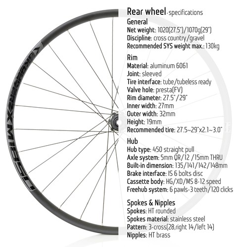 BOOST Ruote Mountain Bike 26/27.5/29er 6-Pawl 120-Click Tubeless Alta Resistenza - Foto 3 di 25