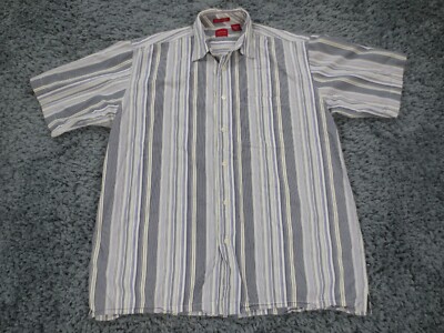 Arrow Shirt Mens Medium Purple Striped 100% Cotton Lightweight Summer Prep India