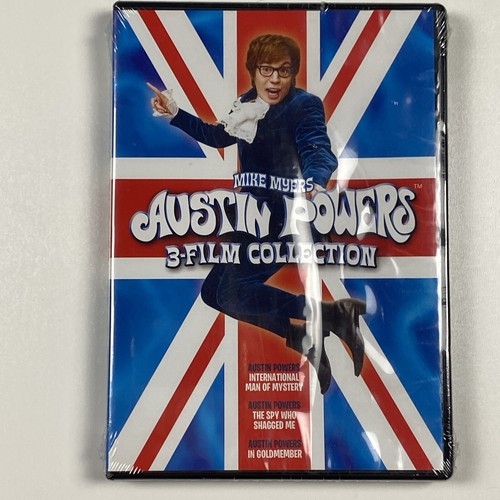 Mike Myers As Austin Powers DVD 3 Film Collection Disc Factory Sealed - Imagen 1 de 4