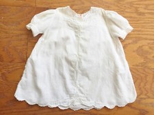 Vintage Handmade Infant Baby Dress White Cotton Made Philippines Pintucks 2 Mo