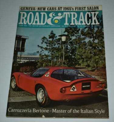 ROAD & TRACK June 1965  vintage auto magazine CARROZZERIA BERTONE