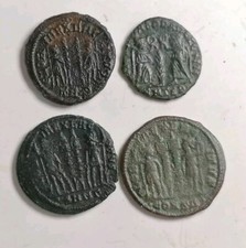 Four Roman Coins, House Of Constantine, AE3