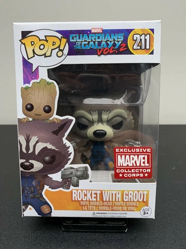 Funko Pop Rocket with Groot #211 Exclusive Marvel Collector Corps MCC Figure
