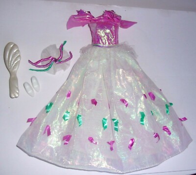 1992 Barbie PARTY DAZZLE Dress/Gown w/Heels Brush & Hair Ribbon Complete