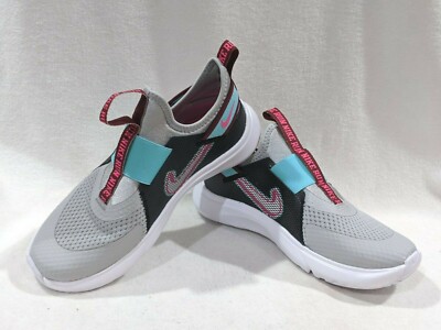 Nike Flex Plus SE (GS) Grey/Multicolor Girl's Slip On Sneakers - Size 5Y NWB