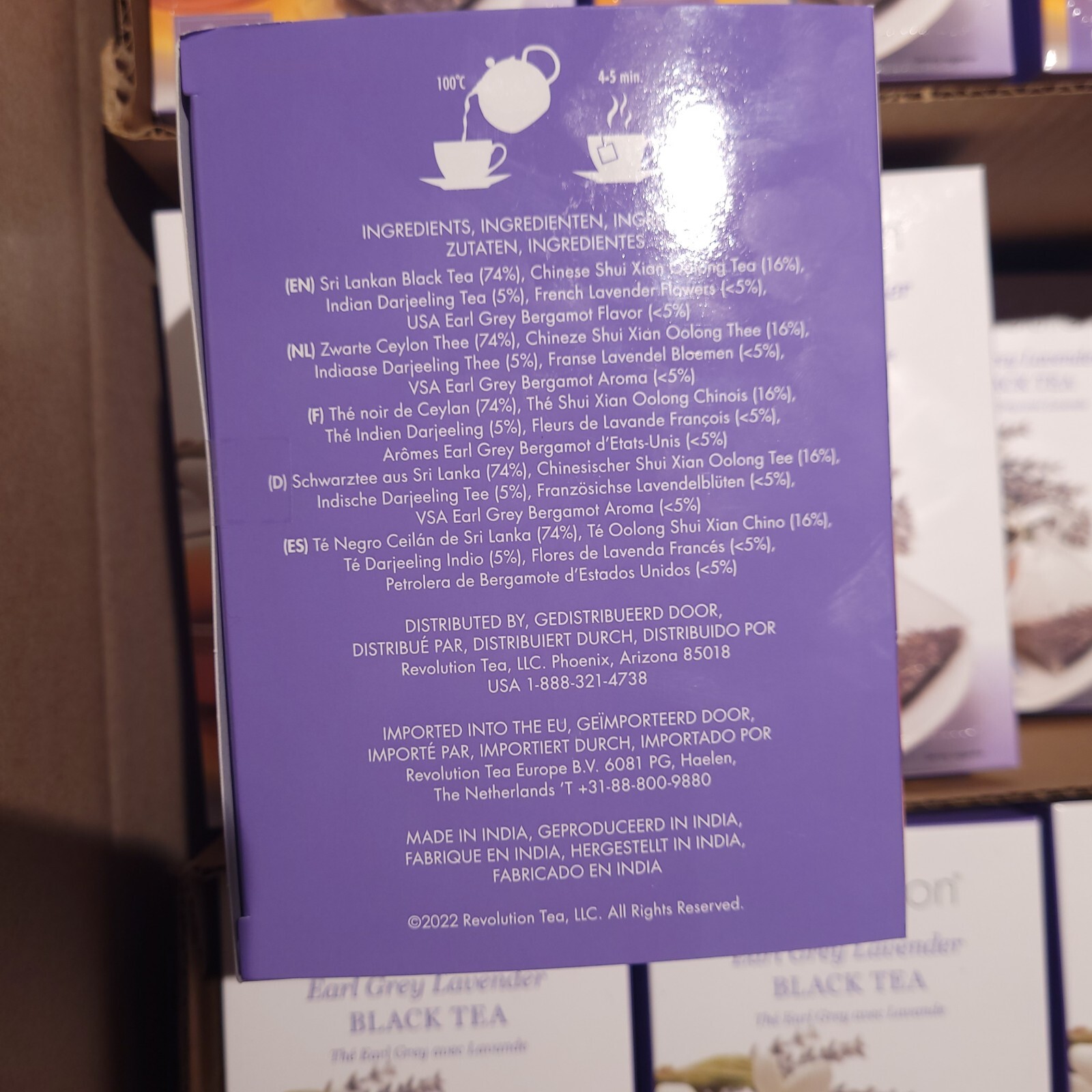 Revolution Tea Earl Grey Lavender Black Tea Lot Of 36 Boxes Of 20 Mesh