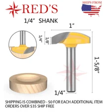 REDS Y80950-4     1" DIA Cove Crown or Bowl Router Bit 1/4" Shank