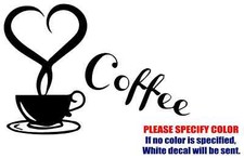 Heart Coffee Cup Vinyl Decal Sticker Car Truck Window Bumper Various Sizes