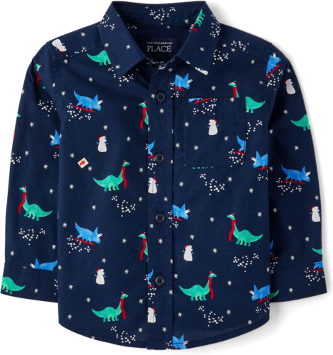 Baby Boys' and Toddler Long Sleeve Button down Shirt