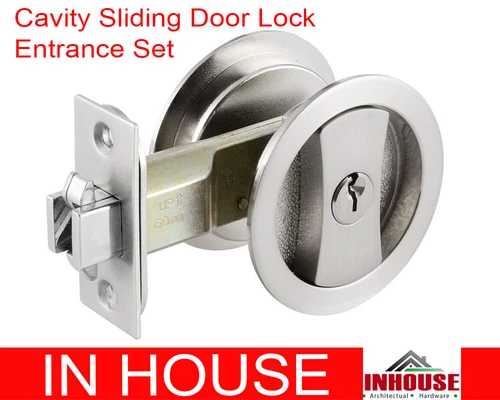 FREE SHIPPING Cavity Sliding door Lock Entrance Set Brushed Nickel