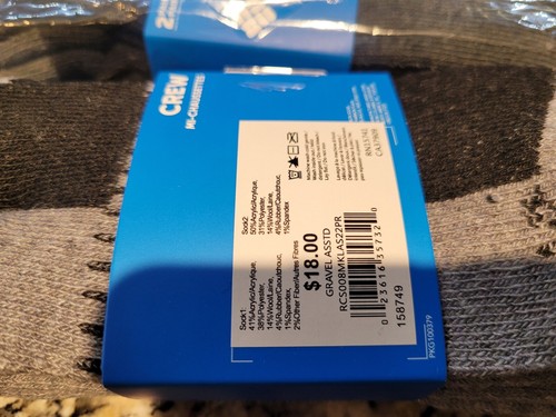 NEW LOT 4 PAIRS COLUMBIA WOOL BLEND SOCKS MENS 6-12 GRAY - Picture 4 of 5
