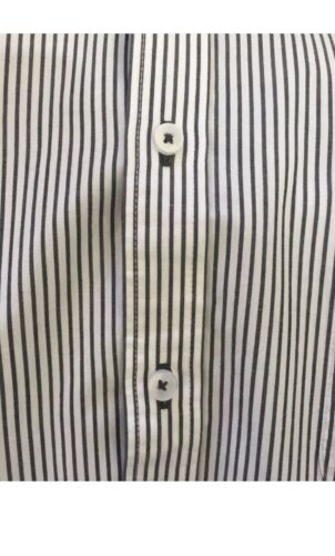 Van Heusen Men's Shirt Large long sleeve Classic Fit White Black Stripe Collar B - Picture 1 of 3