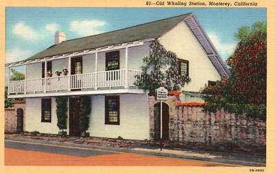 Postcard CA Monterey California Old Whaling Station 1940 Linen Vintage PC J4529