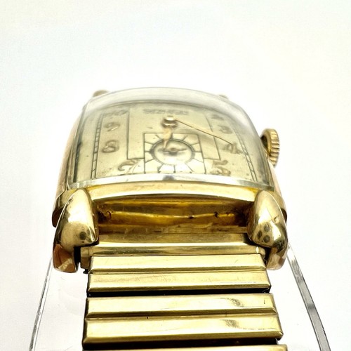 GRUEN Veri Thin Vintage 10K Gold Filled Mens Watch Running Read - Picture 6 of 12