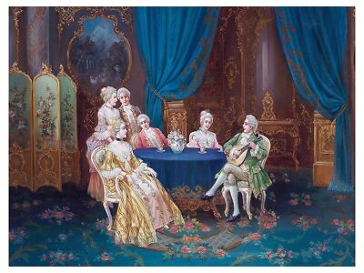 Tea Party Ladies Girls Music Flower Tile Mural Kitchen Backsplash Marble Ceramic