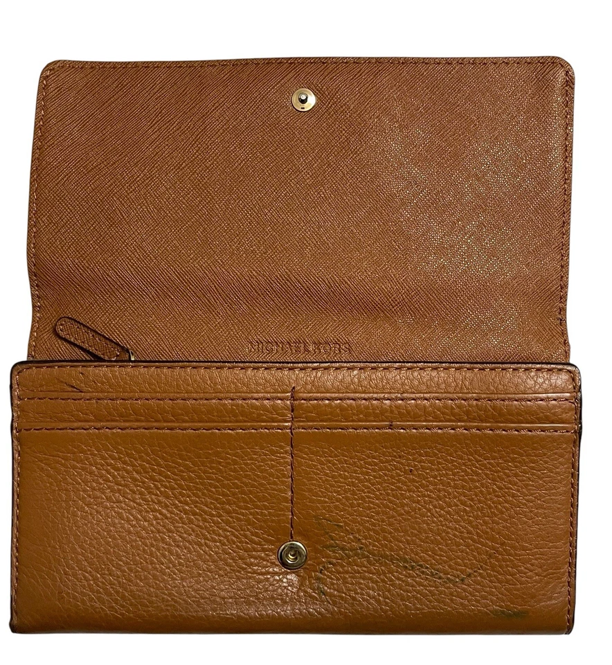 Bolso Michael Kors Hamilton Monograma Cerradura Cadena Dorada Firma Grande Cartera Monedero Foto 3 de 4