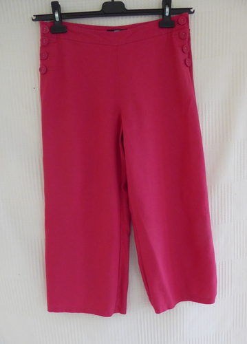Marks & Spencer heiße rosa Leinenmischung weites Bein kurze Hose W31" i'lg 21" Größe 12