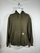 Vintage Carhartt Olive Green Fleece Pullover Hoodie Men s Size Large