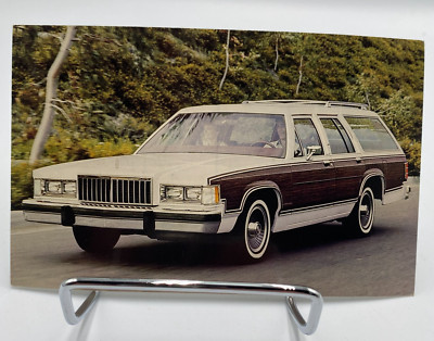 Vtg 1984 Mercury Grand Marquis Colony Park Station Wagon Car Dealer Card