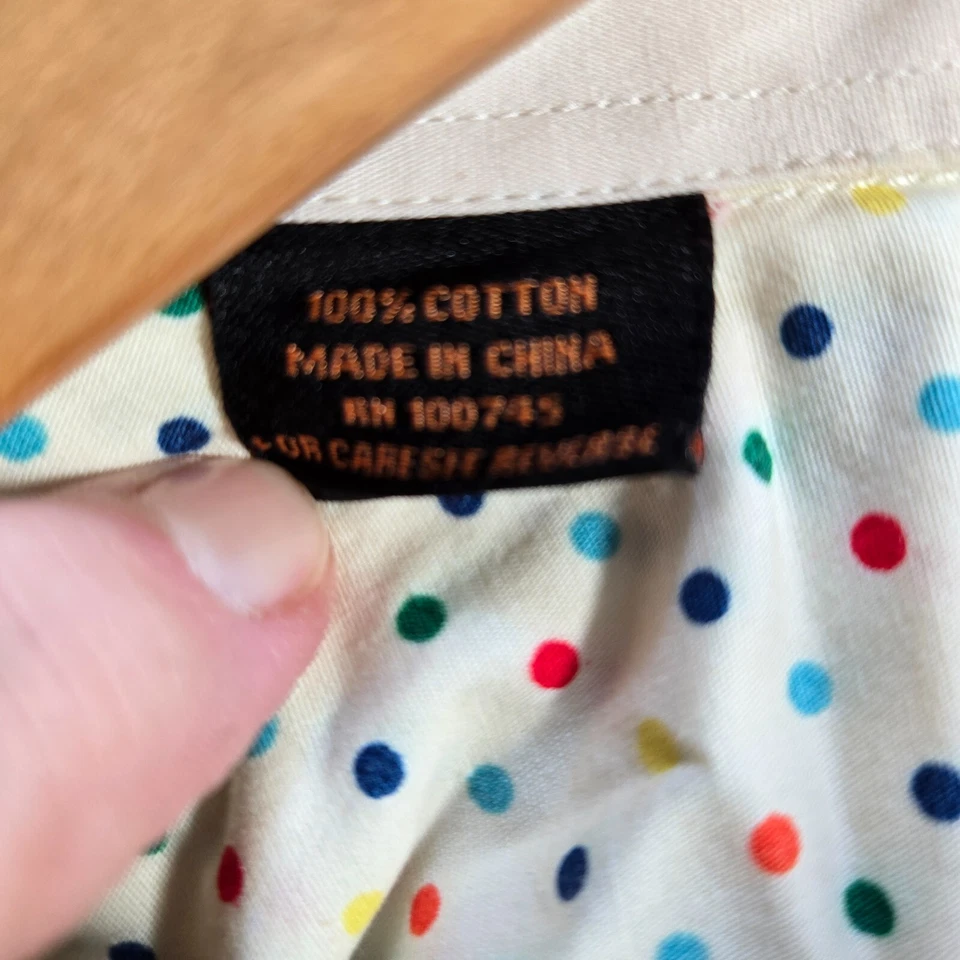 Camisa de vestir Steven Land multicolor colorido patrón de puntos puños franceses 16 (34/35) Foto 4 de 4