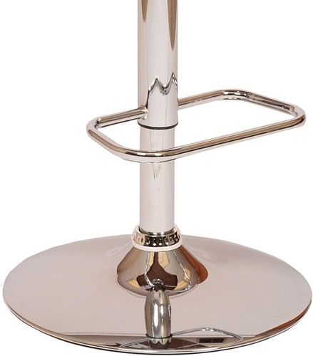 Versatile Chrome Base Bar Stool with Faux Leather & Height Adjustment Features - Picture 9 of 12