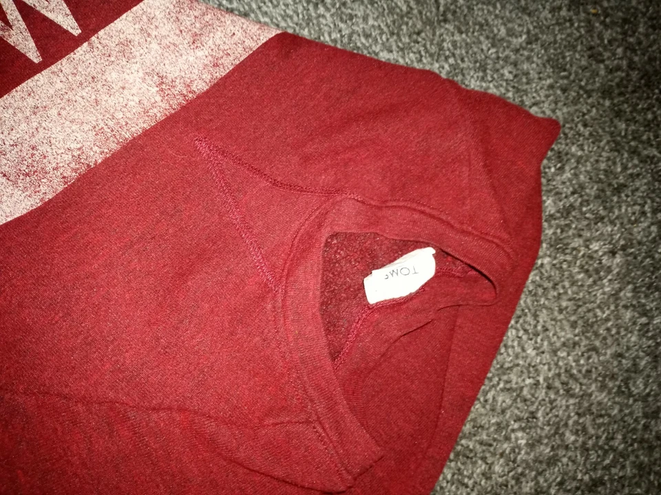 toms sudadera camisa manga larga roja rara diseñador niños/niña mediana/lg muy bonita Foto 3 de 4