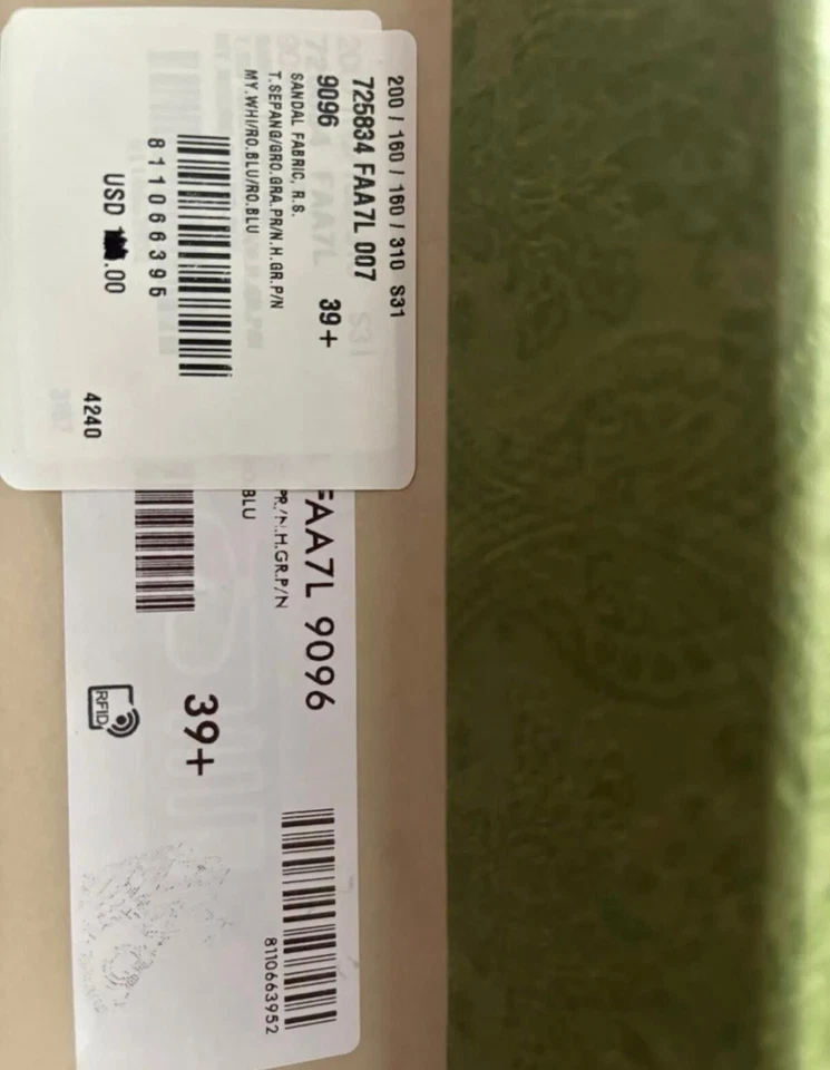 Auténtico NUEVO GUCCI ENTRELAZADO G ALPARGATA CINTA CORBATA 39.5 (US 9.5) Foto 4 de 4