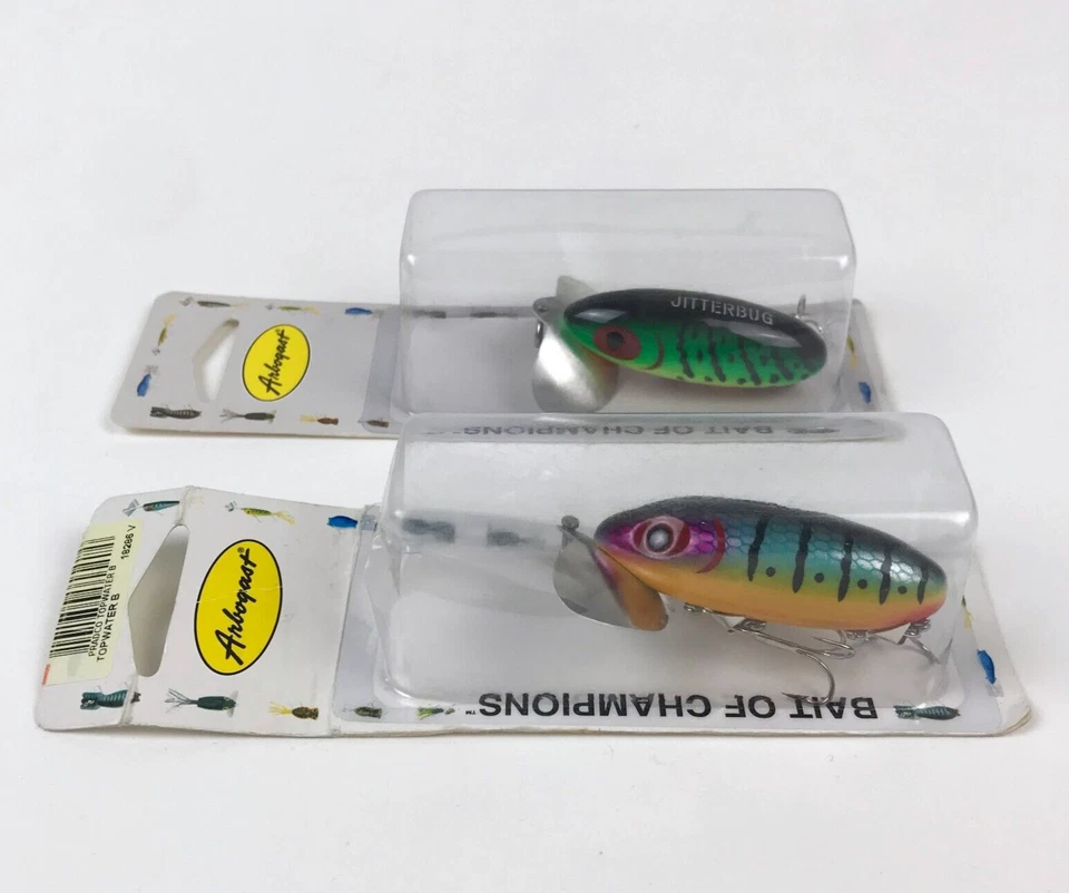 2 señuelos de pesca Arbogast Jitterbug - Firetiger y Perch Foto 3 de 4