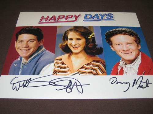 HAPPY DAYS DON MOST,ANSON WILLIAMS,CATHY SILVERS RARA FOTO AUTOGRAFATA CON COA - Foto 1 di 4