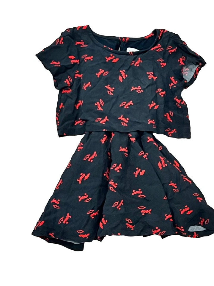 CAMISETA SONIA RYKIEL PARIS NEGRA MONOGRAMA LOGO CAPAS VESTIDO ACAMPANADO 2 AÑOS Foto 2 de 4