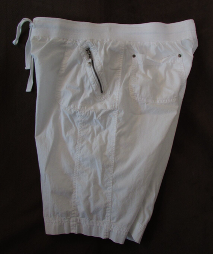 Ladies "Style&Co" Size 10 (W33xL10) White/Ribbed Elastic/Drstrng/Sport/Shorts - Picture 4 of 5