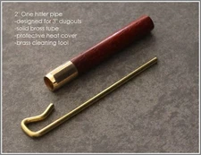 2" Brass One Hitter with Flat Tip-Quality Pipe designed for 3" Dugouts-PADAUK