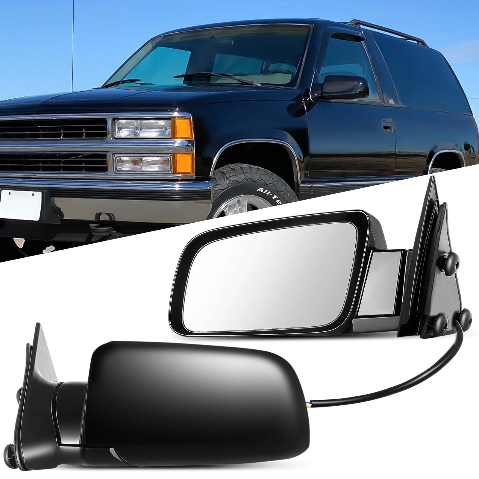 Power Mirrors For 88-98 Chevy C/K 1500 Tahoe Yukon Left+Right Pair
