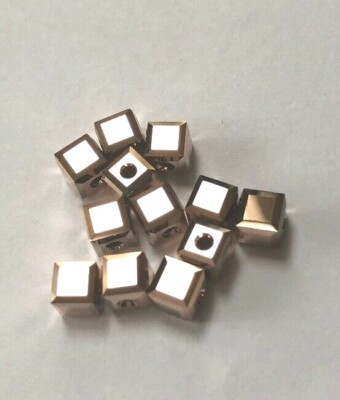 12 pc SWAROVSKI CRYSTAL ROSE GOLD 2X 4mm 5601 BEADS Loose CUBE, Bridal/ Wedding