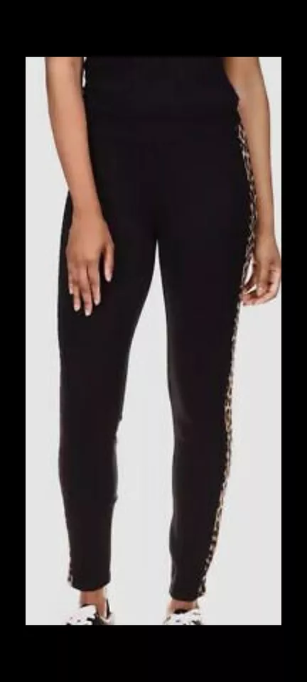Leggings para mujer Michael Kors negros elásticos a rayas guepardo talla PM Foto 3 de 4