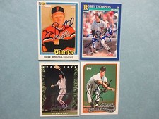 DAVE  BRISTOL/ROBBY  THOMPSON/CORY  SNYDER/RANDY  BOCKUS  Giants  Signed   Cards