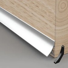 Aluminium 32mm Rain Deflector With Caps Face Fixed Bottom Door Strip Stormguard