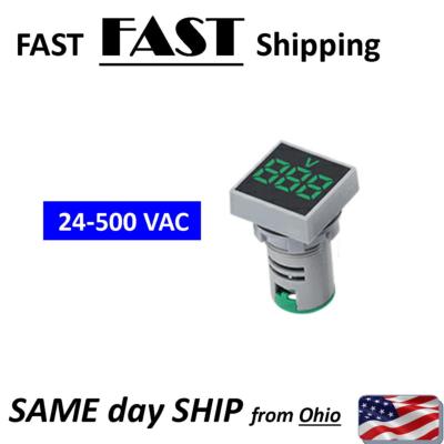 AC voltage meter - LED AC voltmeter - digital volt meter - flat panel mount 