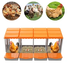 Modern 4-Compartment Chicken Nesting Box Freestanding Orange Chicken Nesting Box