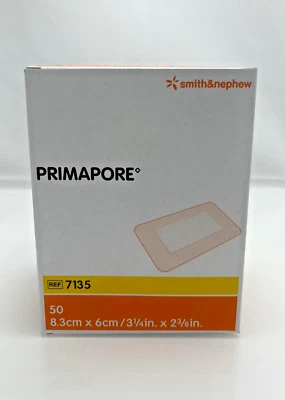SMITH & NEPHEW 50x Wundverband PRIMAPORE 8,3 x 6cm, steril, Pflaster, PZN 02783006, REF 7135