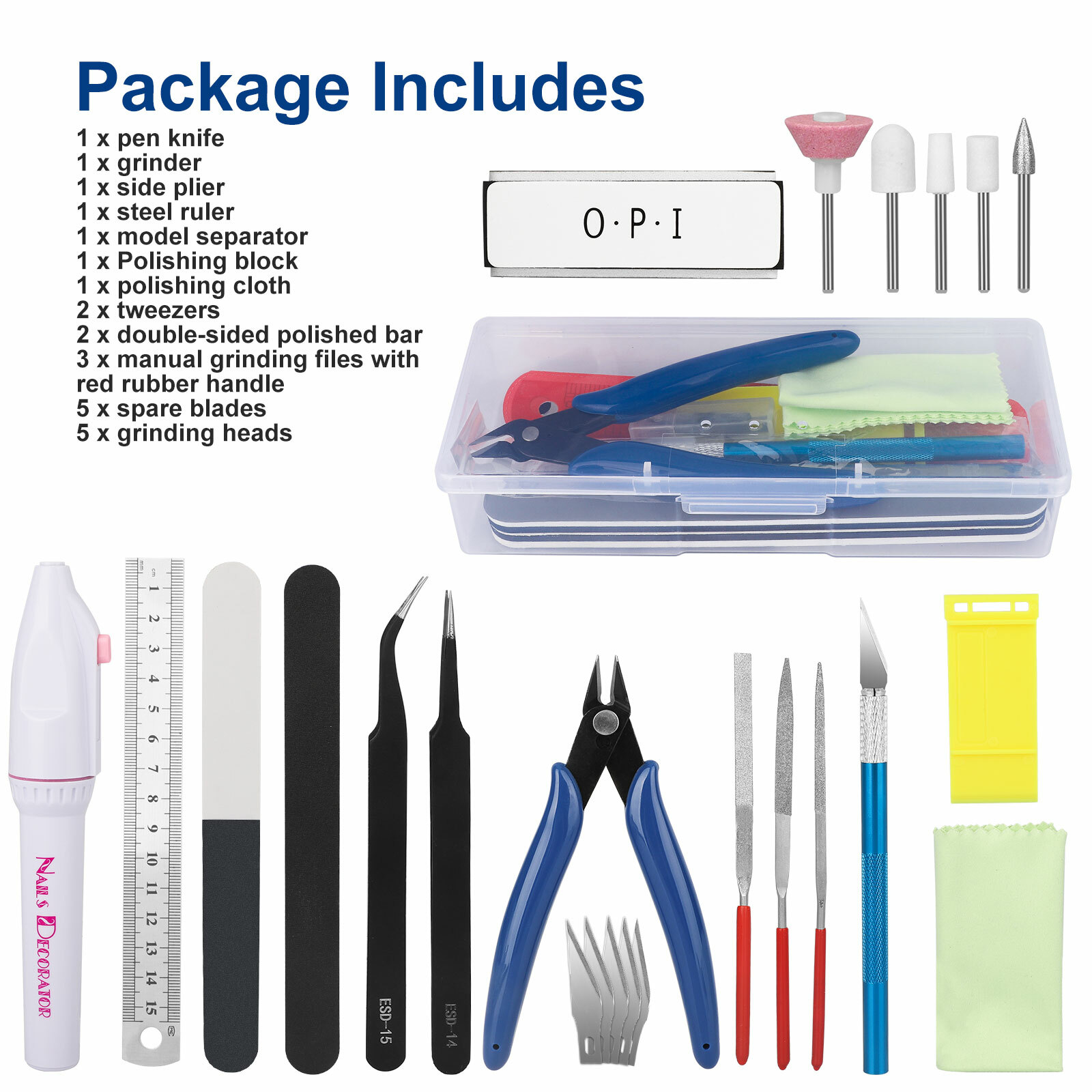 24pcs Model Tool Craft Set, Modeler Building Kit for Gundam Basic Repair and Fix