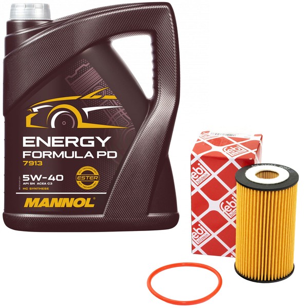 MotoröL Set 5W-40 5 Liter + ÖLfilter 37257 FüR Opel Astra J Vectra C Saab 9-5-image