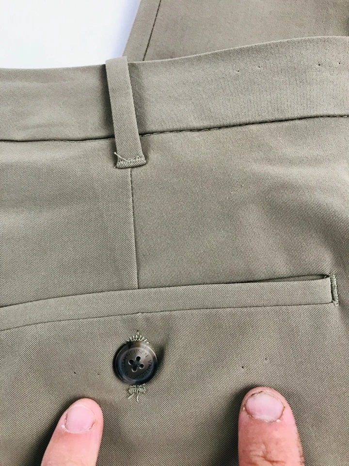 Pantalones de vestir flexibles Van Heusen para mujer talla 36x29 caqui pierna recta dobladillo a 28" Foto 3 de 4