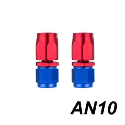 2-Piece AN Swivel Hose End Fitting Adapters – AN6 AN8 AN10 AN12, 0/45/90 Degree, Black Aluminum