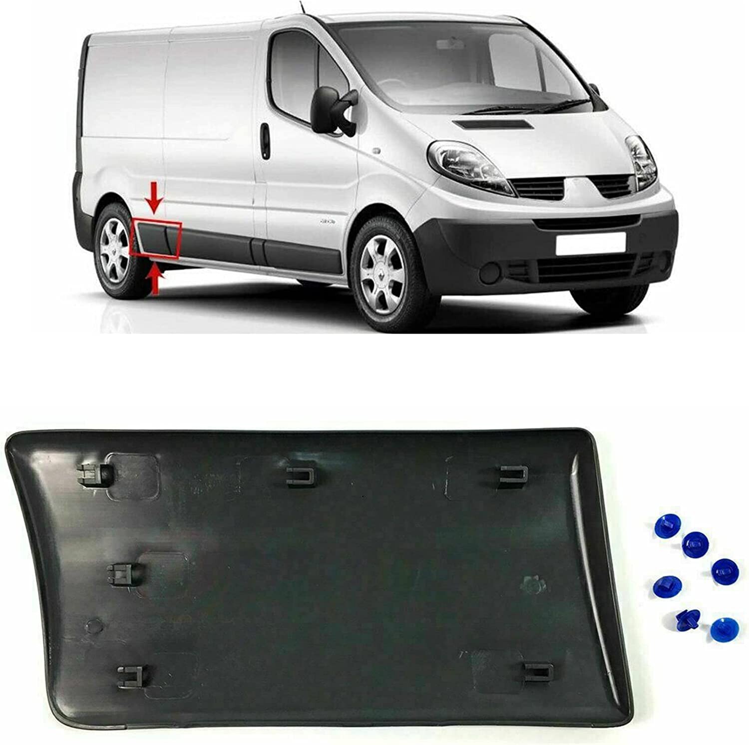 Baguette de panneau arrière droite pour rénover un fourgon aménagé Trafic II Vivaro