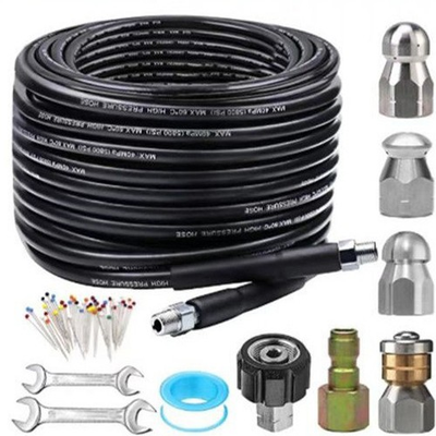 #ad 100FT Sewer Jetter Nozzles Kit Drain Cleaning Hose for Pressure Washer 5800PSI $38.95