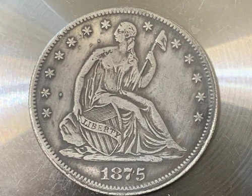 1875-CC Seated Liberty Silver Half Dollar 50C High Grade