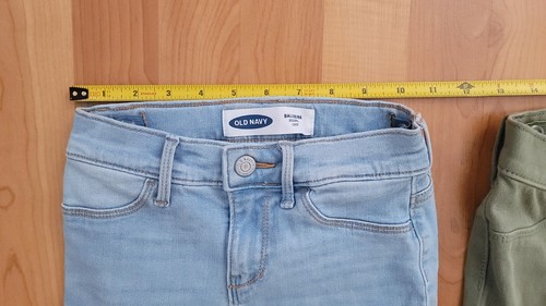 Old Navy Girl Size 8 Ballerina Jeggings Blue Crop & Green Regular Lot Of 2 Jeans - Picture 4 of 15