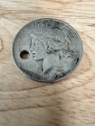 Peace Silver Dollar 1923 With Hole Drilled In Coin