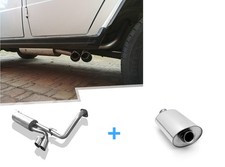 Fox Komplettanlage ab Kat Mercedes G-Klasse W463 ab 1997 2x80 rund scharfkantig Fox Komplettanlage ab Kat Mercedes G-Klasse W463 ab 1997 2x80 rund scharfkantig